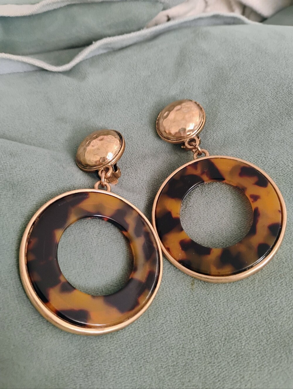 Chicos, Tortoishell Statement Earrings, Clip On